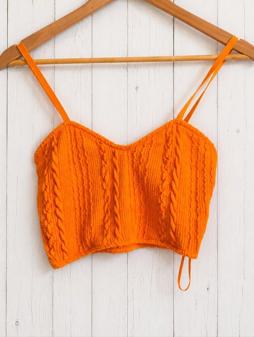 Zara Orange Knit Crop Top Size S